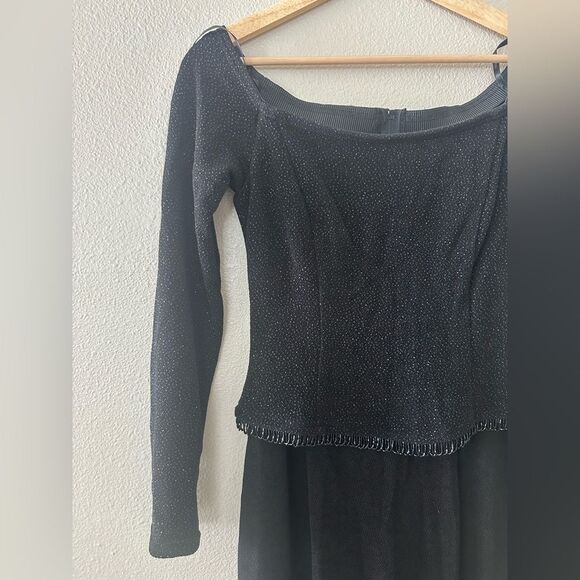 Scott McClintock Vintage 90s Black Beaded Formal Gown Maxi Dress Size 6 - Picture 2 of 11